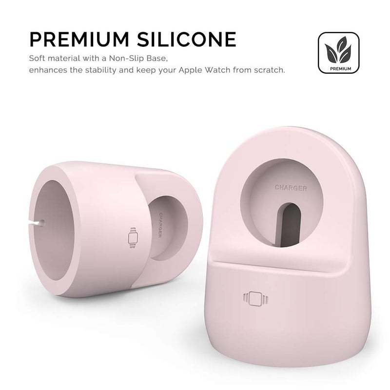 AhaStyle iWatch Stand Silicone Charging Dock Holder for Apple Watch Ultra 2, Ultra, SE2, Series SE, 7 6 5 4 3 2 1 (45/44/42/41/40/38mm), (Pink) - Image 3